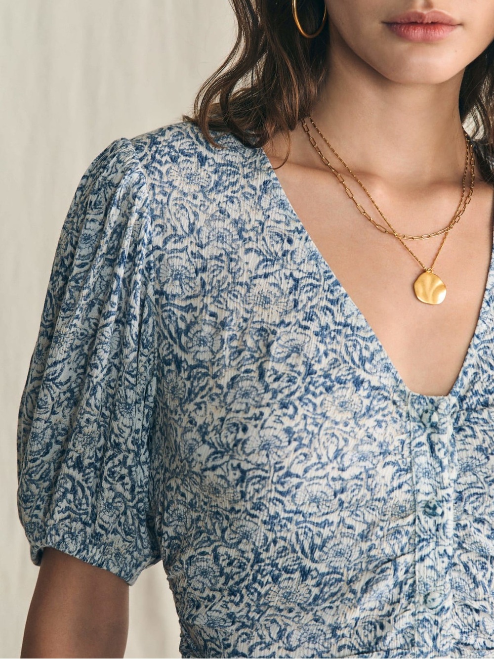 Faherty Sorrento Dress Cream Imma Floral - Picture 4 of 6